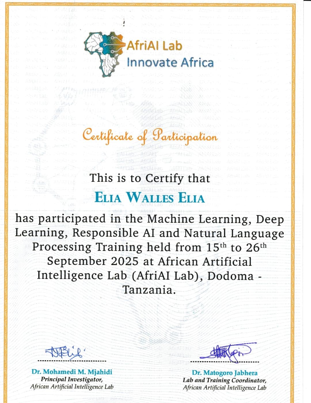 Advanced AI Training credential