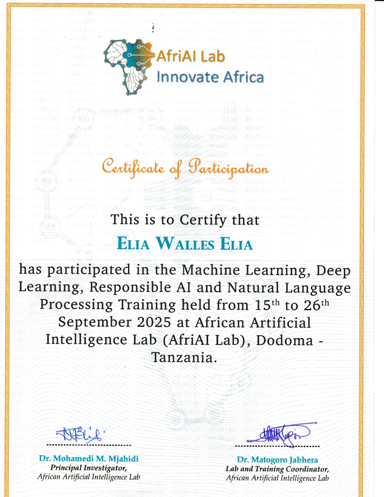 Advanced AI Training credential